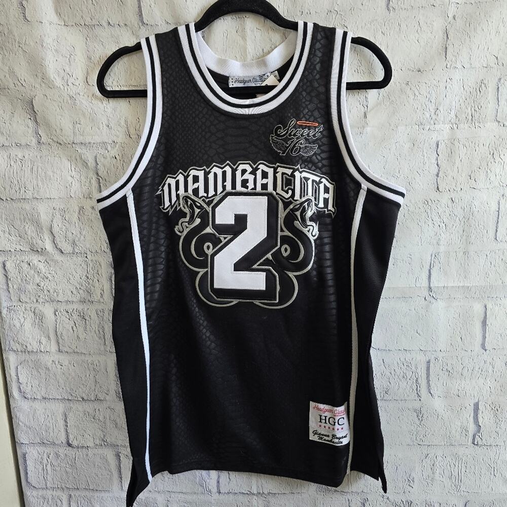 Headgear Classics Gianna Mambacita Black and White‎ Snakeskin Basketball Jersey